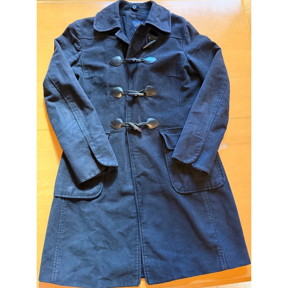 GAP Women Black Duffle Coat Toggle Button Long Sleeve Size S‎